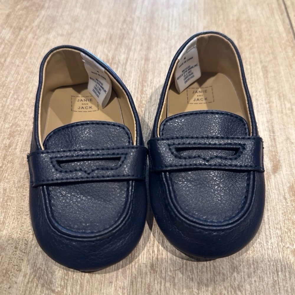 Janie and Jack Navy Blue Toddler Penny Loafers